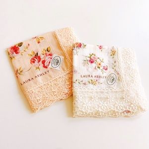 Laura Ashley Light Pink and White Handkerchiefs